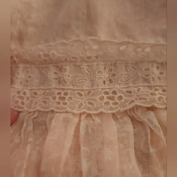 Vintage 1940s Ivory Sheer Organza Fancy Frilly Dress